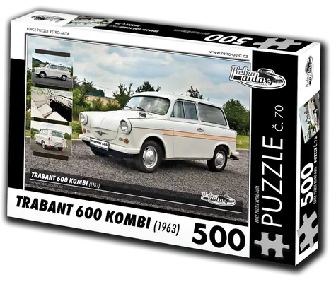 RETRO-AUTA Puzzle č. 70 Trabant 600 KOMBI (1963) / 500 dílků / 48 × 36 cm