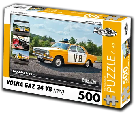 RETRO-AUTA Puzzle č. 69 Volha GAZ 24 VB (1984) / 500 dílků / 48 × 36 cm