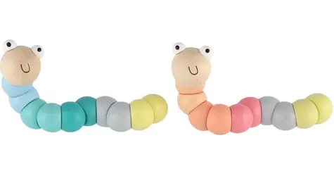 TEDDIES Dřevěný červík / Motorická hračka / Ohebný / 1 ks