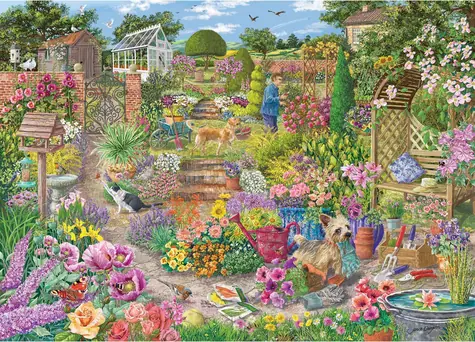 GIBSONS Puzzle Rozkvetlá zahrada / 1000 dílků / 68 x 49 cm