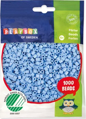 PLAYBOX Zažehlovací korálky pastelové modré / 1000 ks