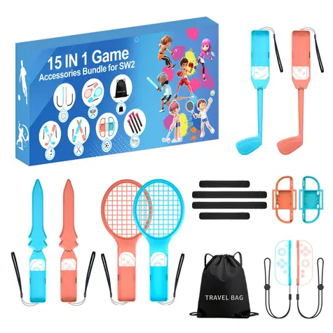 Hurtel Nintendo Switch Family Accessory Pack 2 oranžová/modrá / Sada příslušenství / 15 dílů