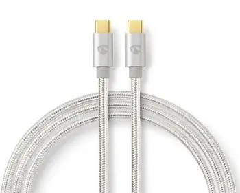 Nedis Profigold Fabritallic / Kabel USB / USB-C - USB-C / USB 2.0 / 480 Mbps / 10 W / 2 m