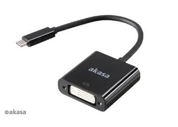 Akasa AK-CBCA09-15BK černá / Redukce USB-C na DVI / 15 cm