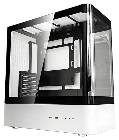 DarkFlash HM1 černá/bílá / Počítačová skříň / Midi Tower / ATX, M-ATX, ITX / Tvrzené sklo