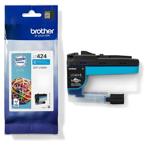 Brother LC-424C originální cartridge / DCP-J1200W / Modrá