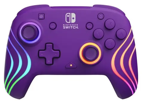 PDP Afterglow Wave fialová / Herní ovladač / bezdrátový / Nintendo Switch / Programovatelná tlačítka / Podsvícení
