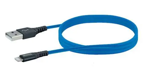 Schwaiger USB-A - Lightning modrá / Datový kabel / 1,2 m / MFi certifikace / nylonový oplet / 2,4 A