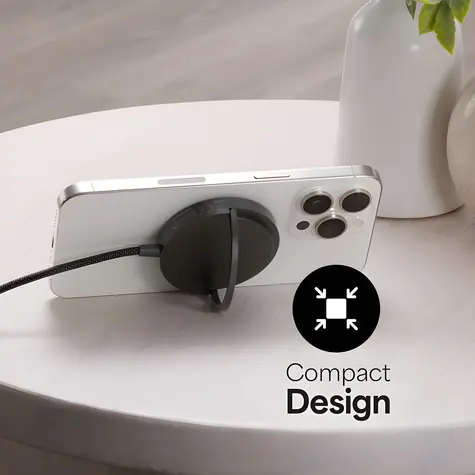 ZAGG Qi2 magnetická nabíječka se stojánkem černá / Bezdrátová nabíječka / Qi2 / 15 W