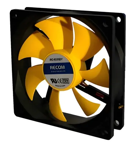 RECOM RC-9225BY žlutý / Ventilátor / Blower / 92 mm