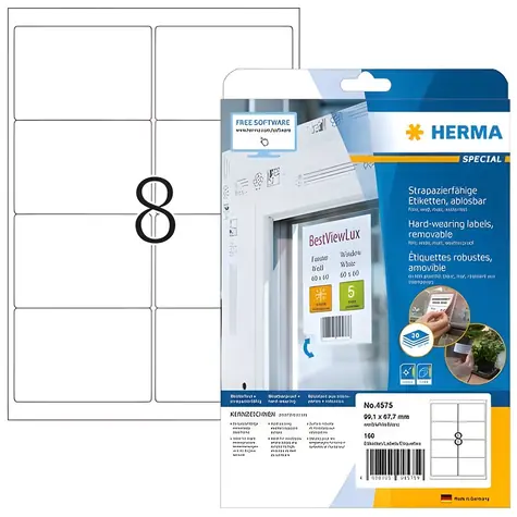 Herma Univerzální etikety 99,1x67,7 mm bílé / Etikety / Snímatelné / 160 ks
