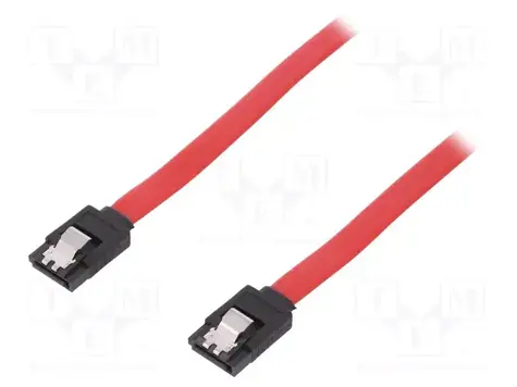 Digitus SATA III kabel červený / SATA kabel / se zámkem / 0,5 m