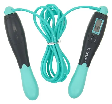 Lifefit Digital Rope 265 cm mátová / Švihadlo / Digitální počítadlo / PVC lano
