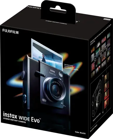 Fujifilm INSTAX WIDE Evo černá / Instantní fotoaparát / CMOS / Bluetooth 5.1