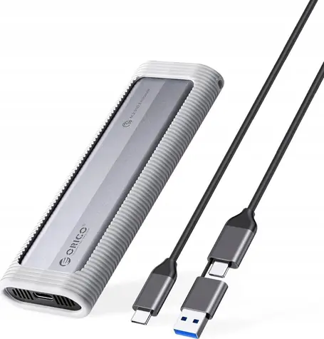Orico externí box pro M.2 NVMe a NGFF SSD šedá / Externí box na SSD / USB-C / 6-10 Gbps / kabel USB-C-USB-C/USB-A
