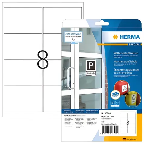 Herma Etikety Outdoor bílá / Etikety / voděodolné / 99,1x67,7 mm / 160 ks