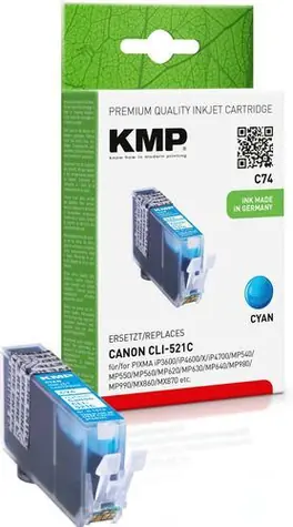 KMP C74 / Inkoustová náplň / azurová / alternativa Canon CLI-521C