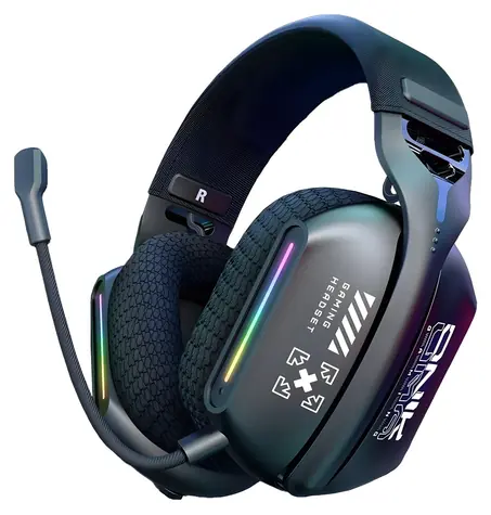 Onikuma GT808 černá / Herní sluchátka / Bluetooth 5.3 / 2,4 GHz / RGB / mikrofon