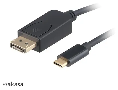 Akasa AK-CBCA11-18BK / Kabel USB-C na DisplayPort / 4K@60Hz / 1,8 m