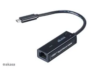 Akasa AK-CBCA07-15BK / Redukce USB-C na Gigabit Ethernet / RJ45 / 15 cm