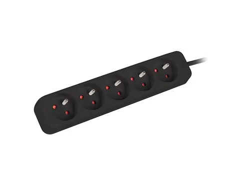 Lanberg Prodlužovací přívod černá / 230V / 3 m / 5 zásuvek / bez vypínače