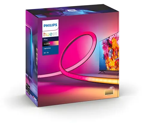 Philips Hue Lightstrip Gradient TV 55" černá / LED světelný pásek / 216,4 cm / Bluetooth, Zigbee / 2 roky záruka