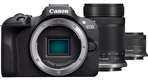 Canon EOS R100 + RF-S 18-45mm + RF-S 55-210mm černá / Digitální fotoaparát / 24,1 Mpix APS-C / 4K / LCD 3"