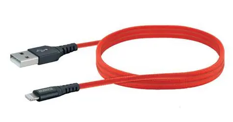 Schwaiger USB-A - Lightning červená / Datový kabel / 1,2 m / MFi certifikace / nylonový oplet / 2,4 A