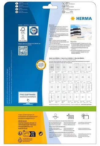 HERMA Etikety Premium A4 bílé 83,8x50,8 mm / Papír / Laser/Inkjet / 250 ks