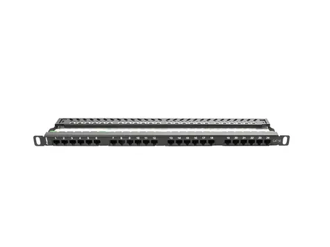 Lanberg PPU5-0024-B černý / Patch panel / 24 portů / CAT5E / 0,5U / 19"