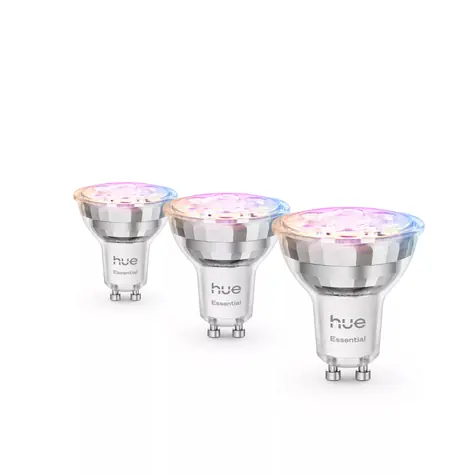 Philips Hue Essential GU10 4,7W bílá 3 ks / Chytrá LED žárovka / Bluetooth/Zigbee / stmívatelná