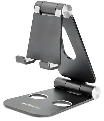 StarTech Skládací stojánek na tablet a telefon černý / Stojan / přenosný / do 13" / hliník