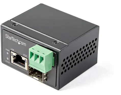 StarTech Fiber-Ethernet Mediakonvertor PoE+ 30W černá / Mediakonvertor / Gigabit / RJ-45