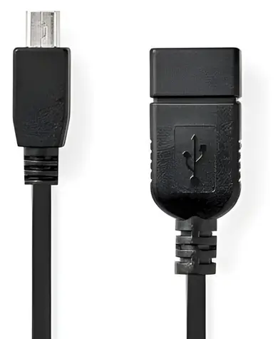 Nedis OTG adaptér Mini USB(M) - USB-A(F) černá / Adaptér / USB 2.0 / OTG / 480 Mbps / 0,20 m
