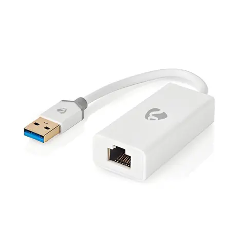Nedis adaptér USB-A - RJ45 bílý / Adaptér / USB 3.2 Gen 1 / 1 Gbps / 0,20 m