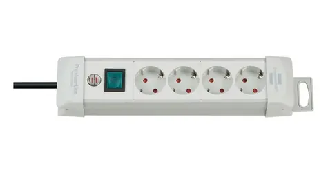 Brennenstuhl Premium-Line světle šedá / Prodlužovací kabel / 4 zásuvky / 1,8 m / vypínač