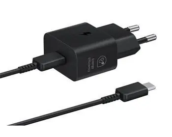 Samsung EP-T2510EBE + EP-DN980BBE / Cestovní nabíječka USB-C 25W + datový kabel / černá / OOB Bulk