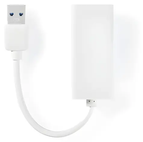 Nedis adaptér USB-A - RJ45 bílý / Adaptér / USB 3.2 Gen 1 / 1 Gbps / 20 cm