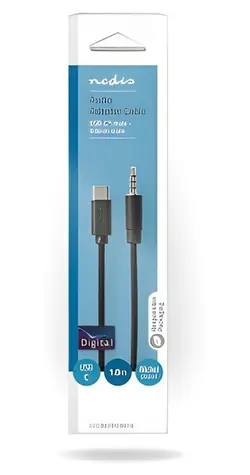 Nedis adaptér USB-C - 3,5 mm jack černý / Adaptér / USB 2.0 / 1 m