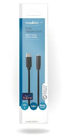 Nedis USB-C audio adaptér černá / Adaptér / USB-C zástrčka - 3,5 mm jack / 1 m / box