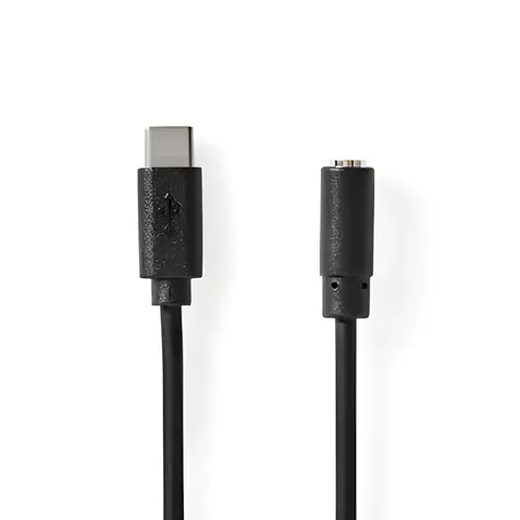 Nedis adaptér USB-C zástrčka - 3,5 mm zásuvka černý / Adaptér / USB 2.0 / 1 m