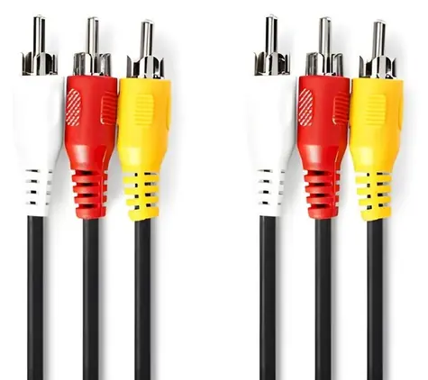 Nedis Kompozitní video kabel 3x RCA - 3x RCA černá / Kabel / 480p / 2 m