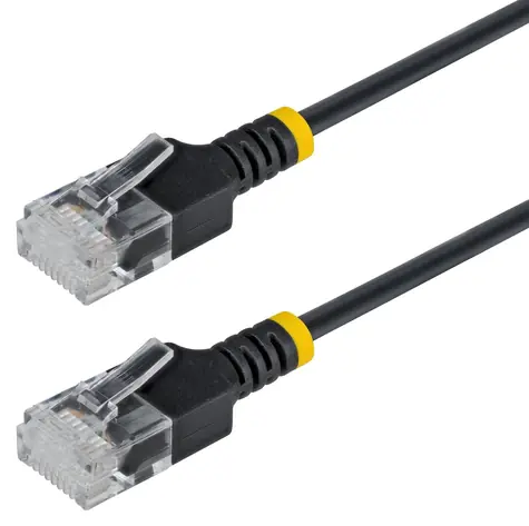 StarTech CAT6a Ultra Slim černá / Patch kabel / RJ-45 / 0,15 m