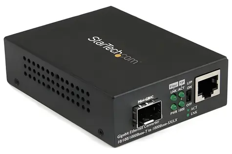 StarTech Mediakonvertor Ethernet na SFP černý / Open SFP slot / Gigabit Ethernet / 1x RJ-45