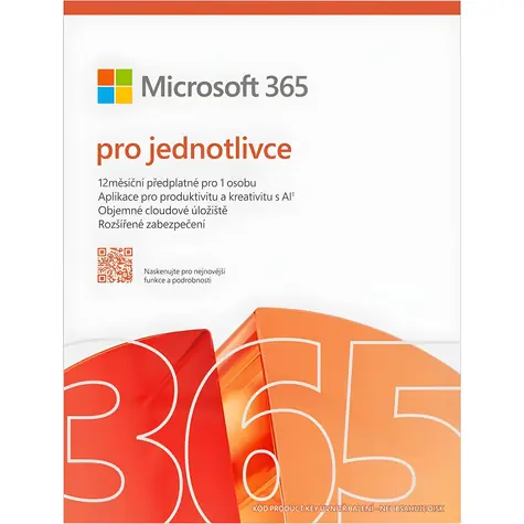 Microsoft 365 Personal Mac/Win 1 rok CZ / Předplatné / 1 uživatel / 1 TB OneDrive / Elektronická licence