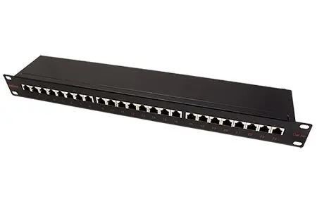 Roline Patch panel 19" STP černý / Patch panel / CAT.5E / 24 portů / 1U