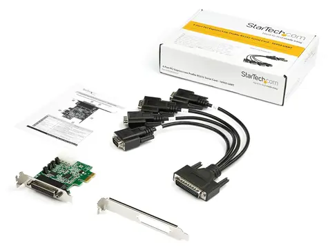 StarTech PCIe karta 4x sériový RS232 (PEX4S953LP) / Řadič / PCIe x1 / Asix AX99100 / 16950 UART