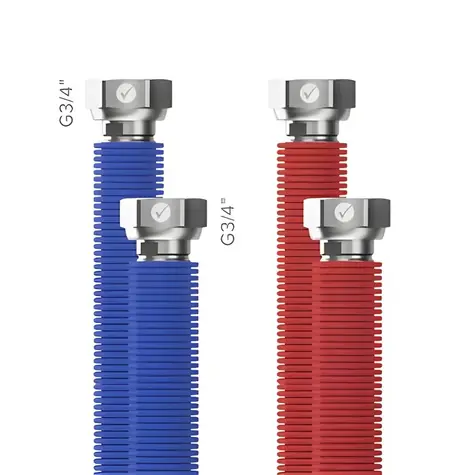 Merabell Aqua Flexi G3/4"-G3/4" / Připojovací set / 2 ks hadice / 30-60 cm / modrá, červená