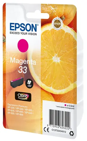 Epson 33 purpurová / Inkoustová cartridge / originální / XP-635 / 4.5 ml