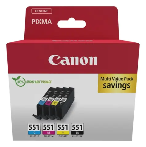 Canon CLI-551 C M Y BK / Cartridge / Multipack 4 ks / Originální